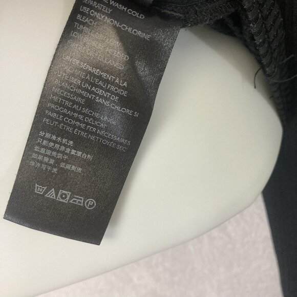 Free People Puff Shoulder Square Neck Shirt Womens Medium M Black Ribbed Stretch - Picture 7 of 13